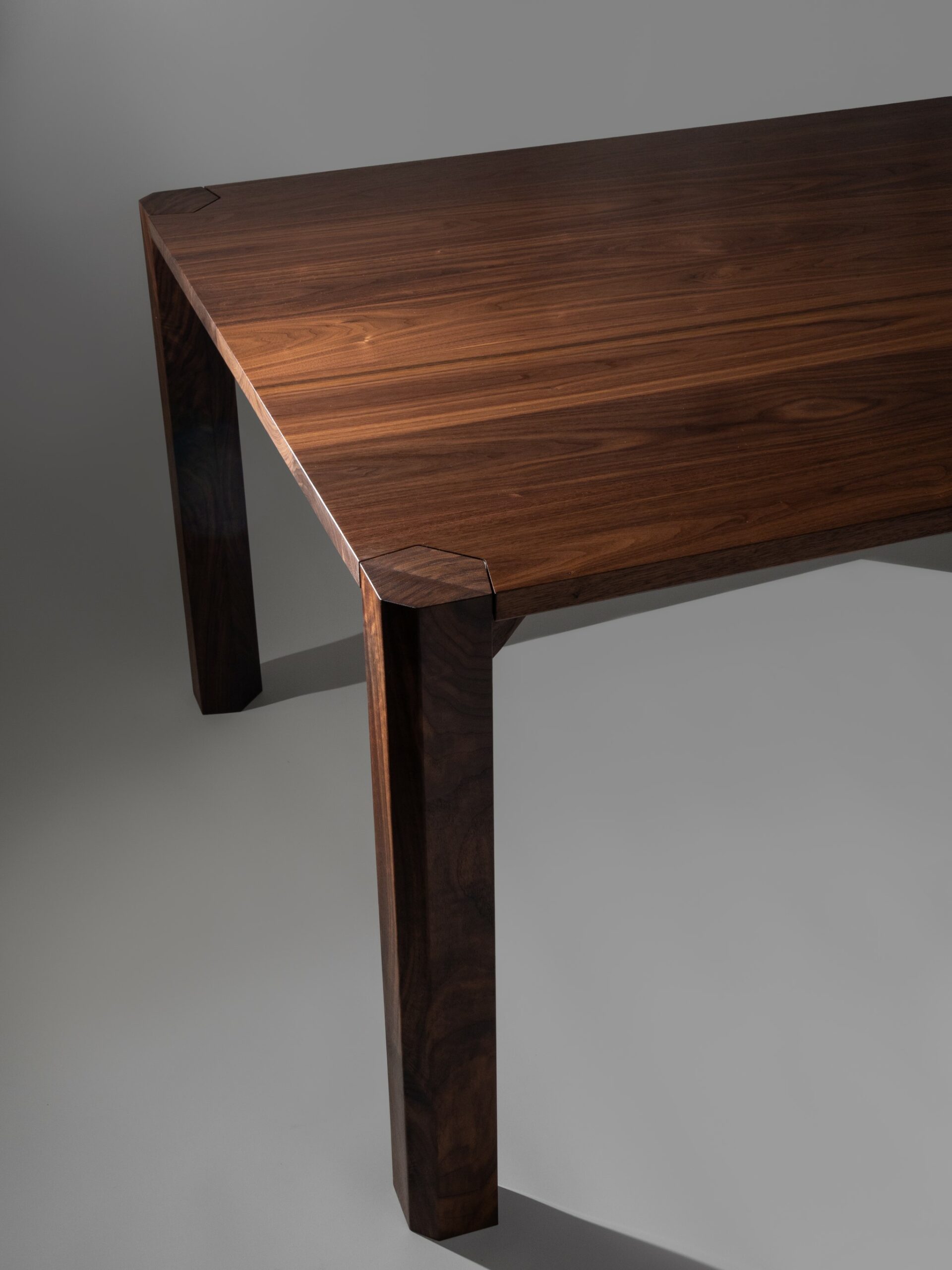 Tizard Handcrafted Dining Table End View Walnut