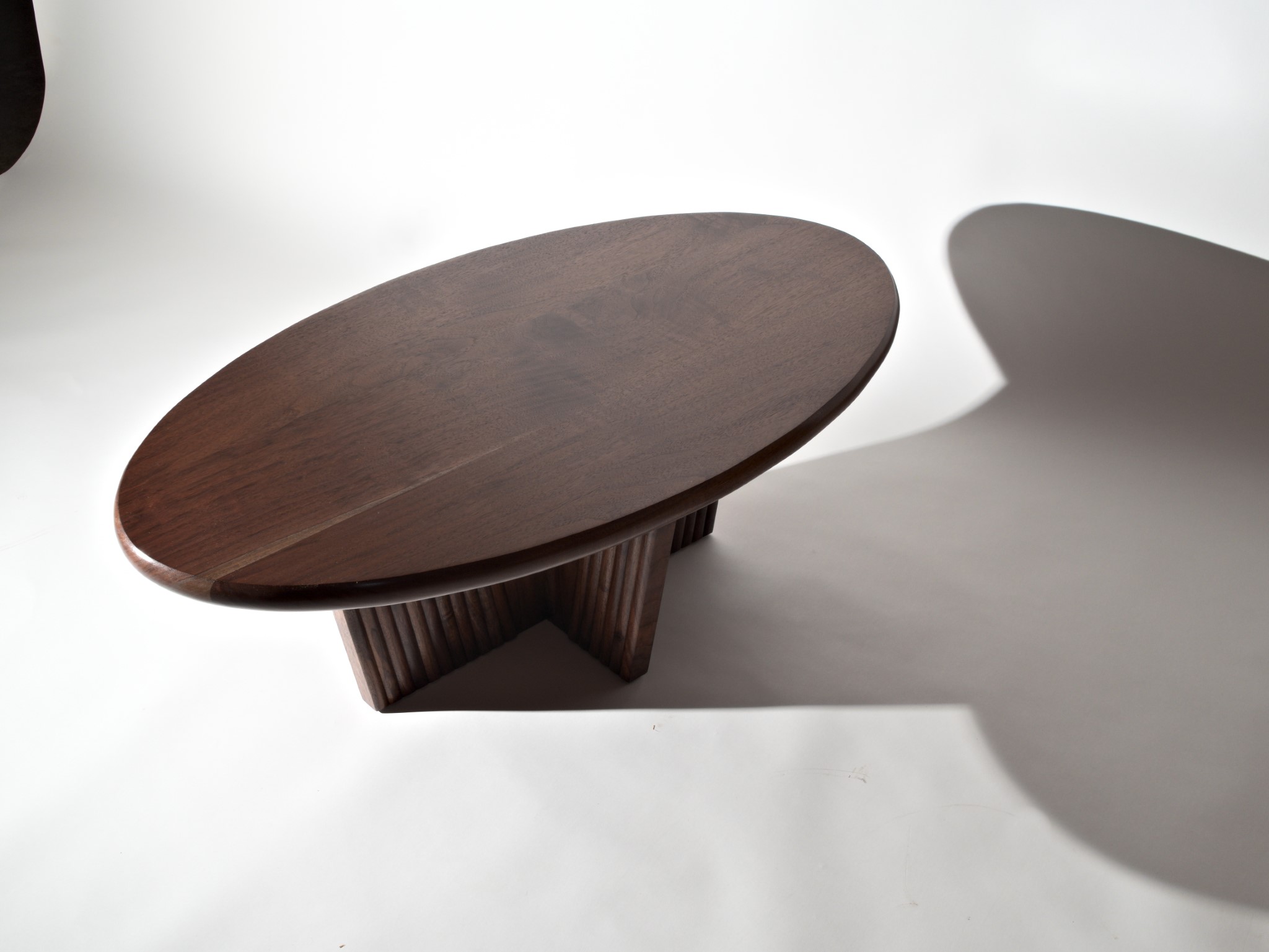 Oculus Handcrafted Walnut Oval Table Modern Gothic