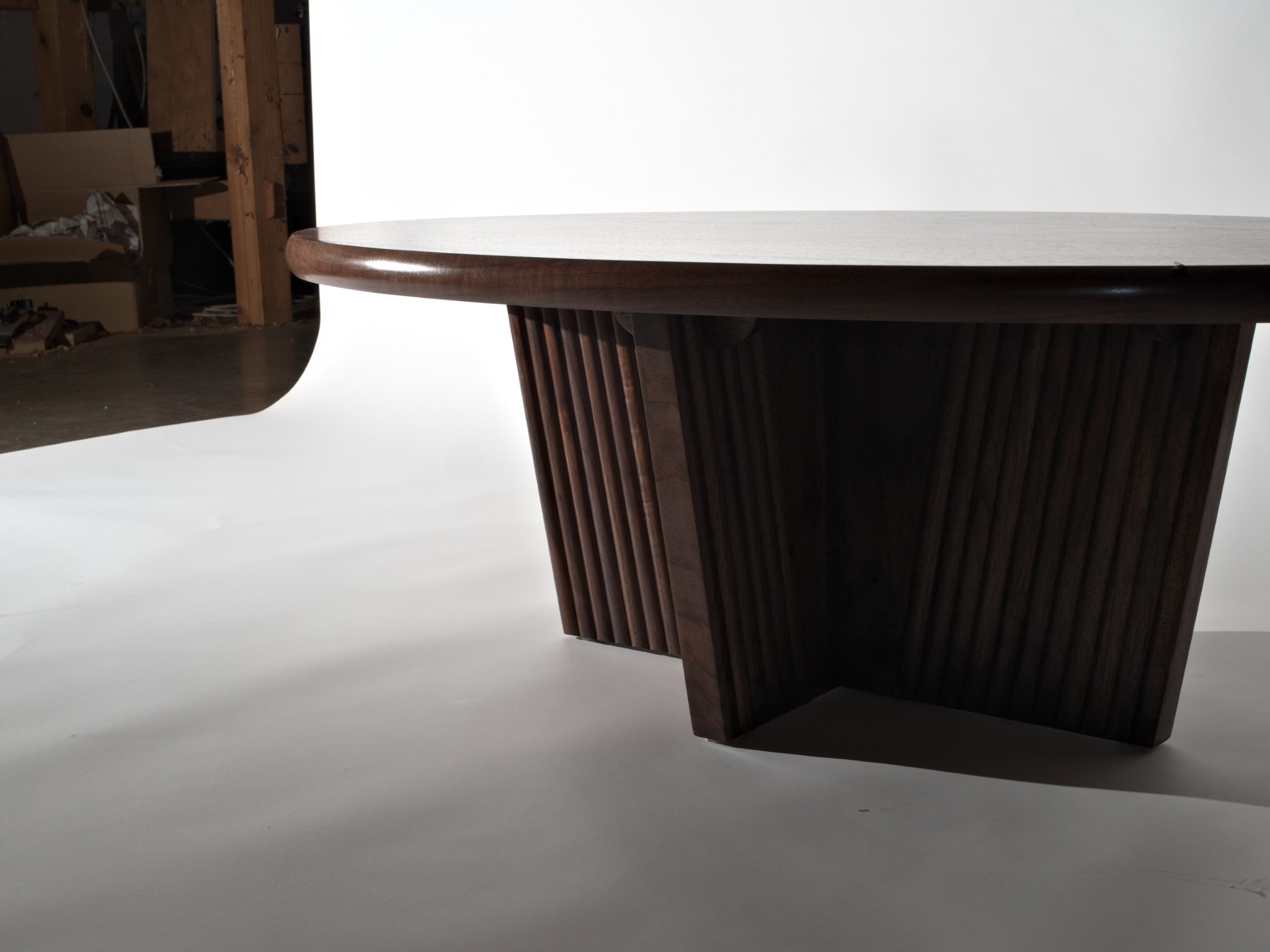 Oculus Solid Walnut Coffee Table Gothic Inspired