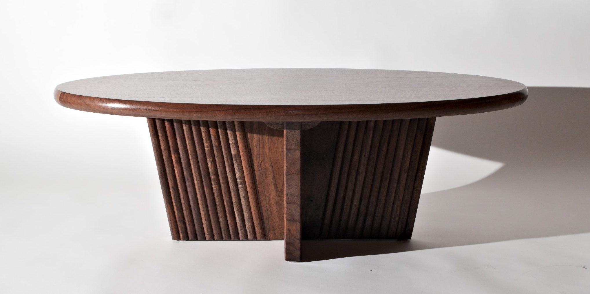 Oculus Walnut Oval Coffee Table Handmade