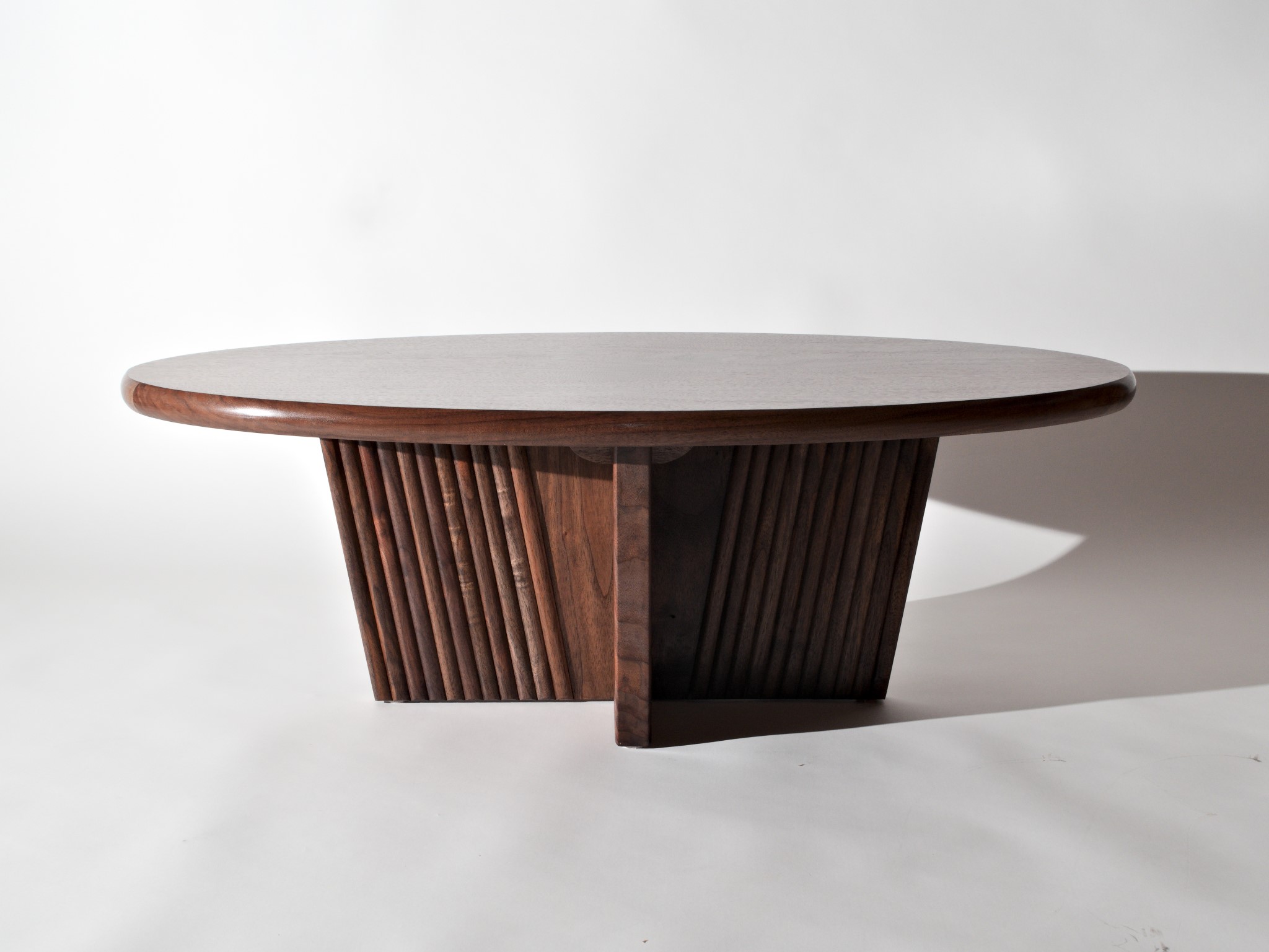 Oculus Walnut Oval Coffee Table Handmade