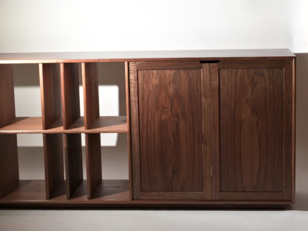 Walnut Record Storage Cabinet Vault
