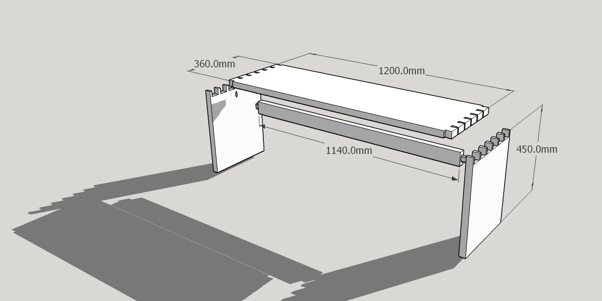 Dovetailed Bench Seat Exploded 2