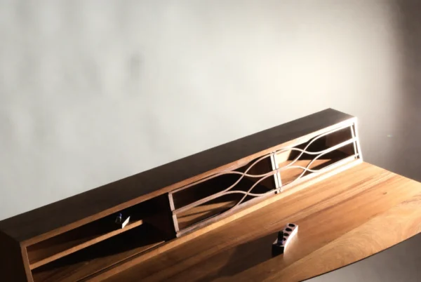 Wave Hutch Handcrafted Walnut Desk Hutch Overview