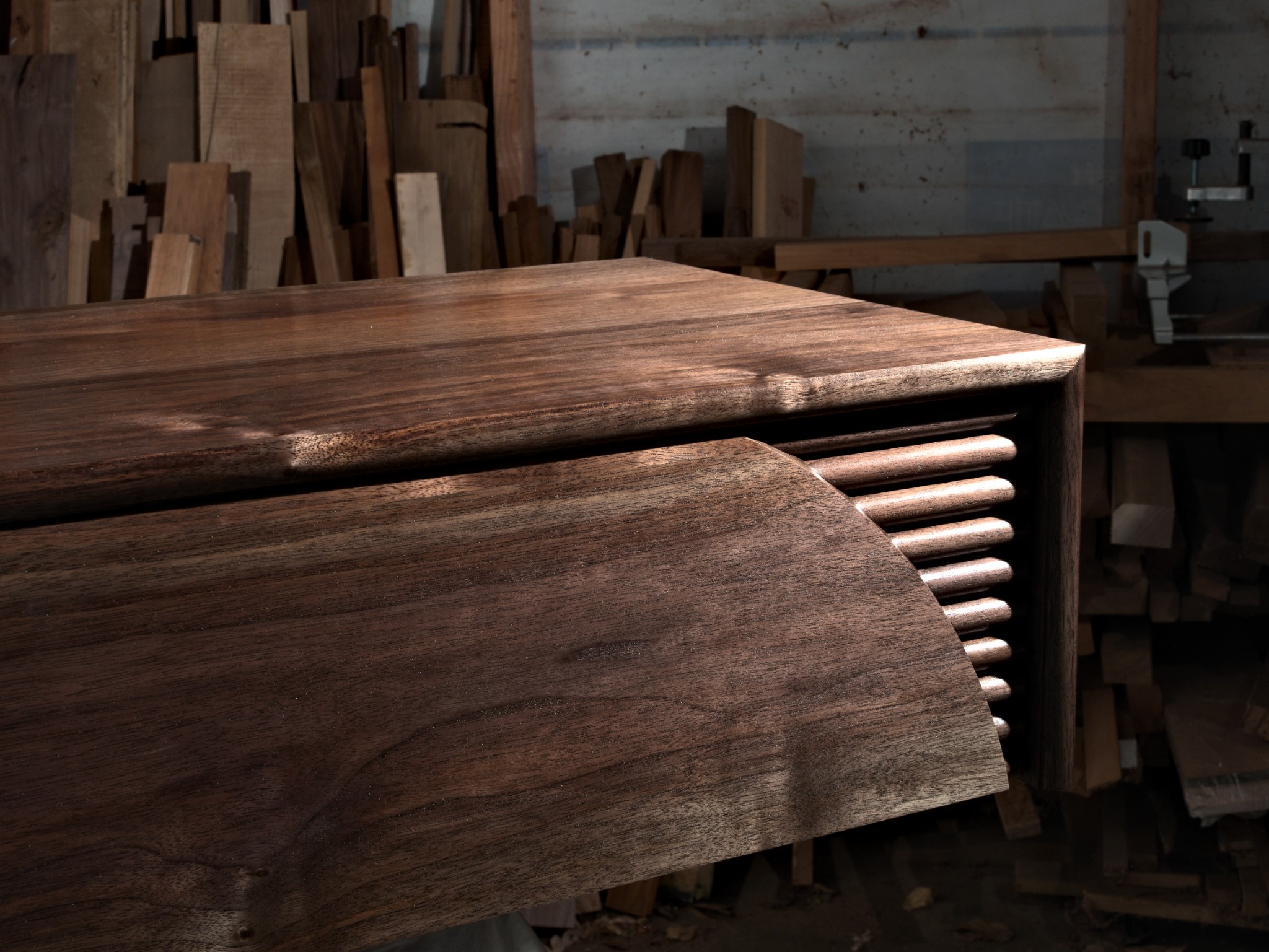 Lumen Vanity Sculpted Walnut