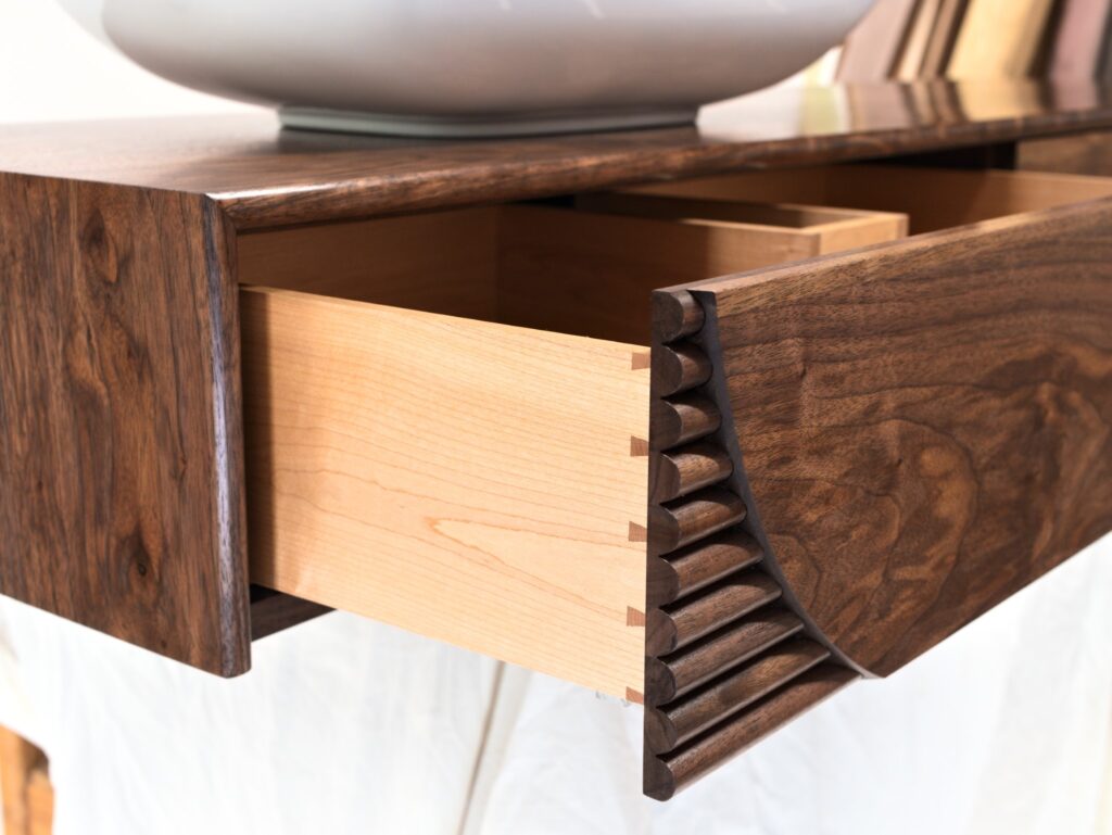 Lumen Vanity Walnut Faceted Edge