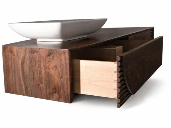 Lumen Vanity Walnut Faceted Edge 2