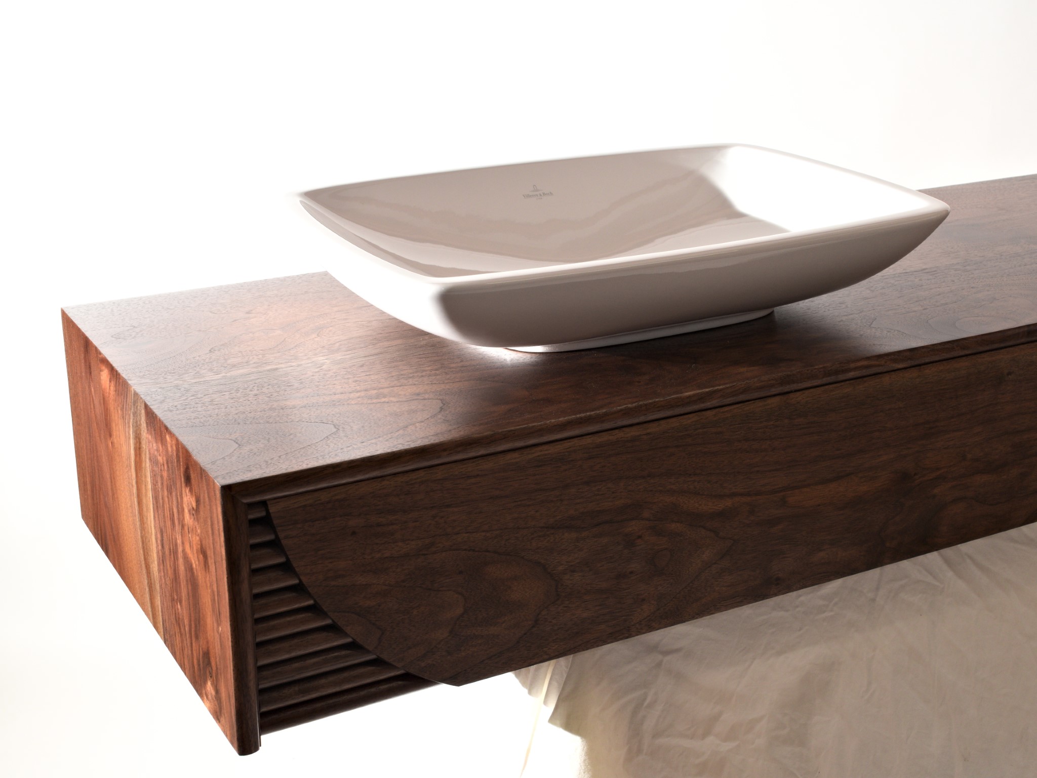 Lumen Vanity Walnut Floating Console