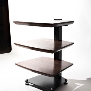 Tahuhu Audio Rack Angled View Steel Base