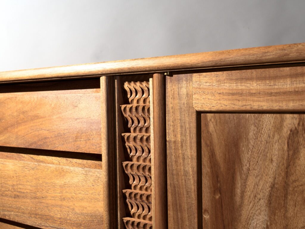 Marama Blackwood Sideboard Open Compartment Drawer View