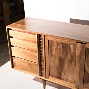 Marama Walnut Cabinet Open Doors Interior Shelves