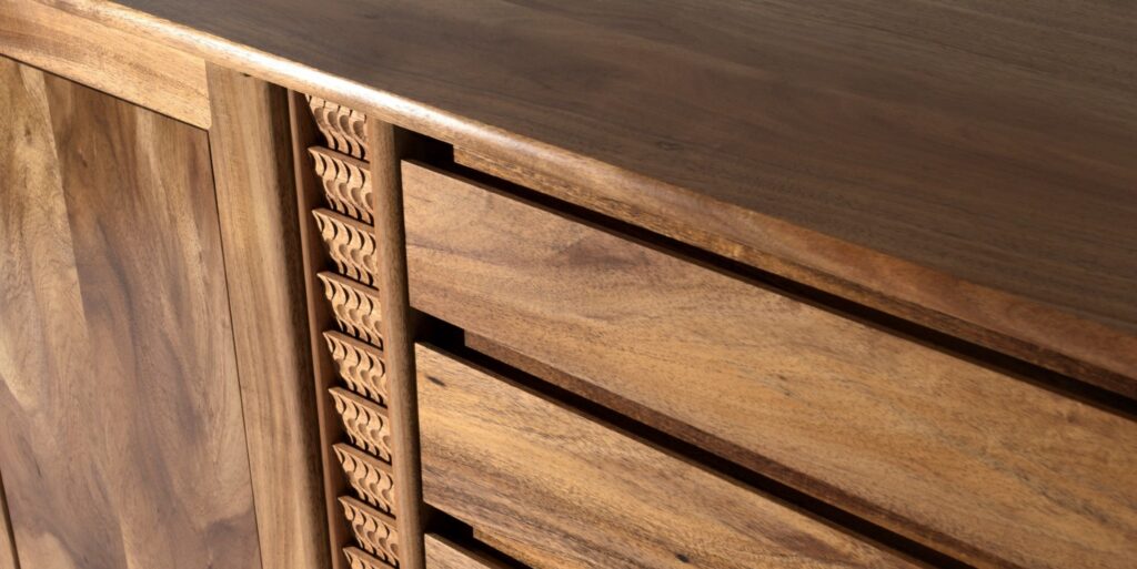 Marama Blackwood Sideboard Jewellery Drawer Open Angle